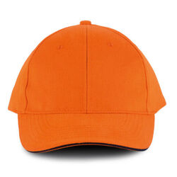 CASQUETTE KARIBAN ORLANDO ORANGE/MARINE COTON BROSSE R&eacute;f : KP011