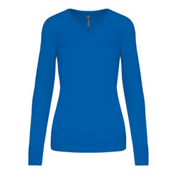 PULL FEMME COL V COTON ACRYLIQUE 50/50 K966