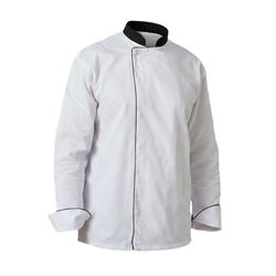 VESTE DE CUISINE MIXTE ML VENIS BLANC/NOIR PC 200GR