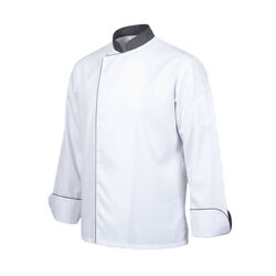 VESTE DE CUISINE MIXTE ML VENIS BLANC GRIS FONCE PC 200GR