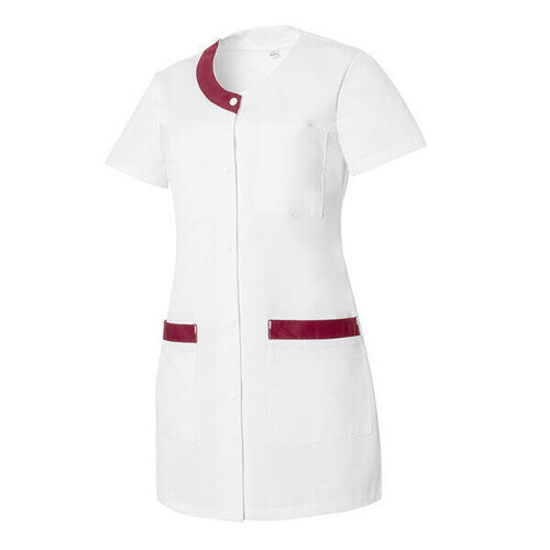 TUNIQUE FEMME VALENTINE MC PC 65/35 BLANC/BORDEAUX
