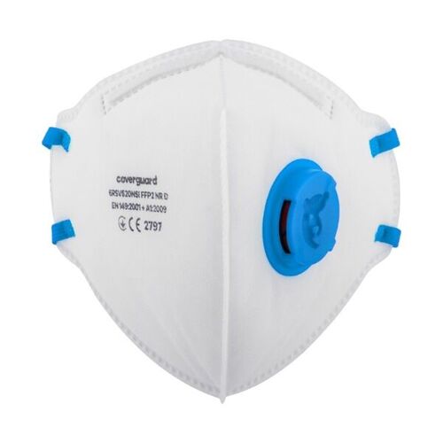 MASQUE A VALVE FFP2 PLIABLE A LA VERTICALE AVEC SOUPAPE BOITE DE 10 REF 6RSV520