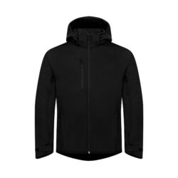 VESTE BASIC SOFTSHELL MIXTE A CAPUCHE AMOVIBLE POLY RECY/ELAST 280G REF 0200913